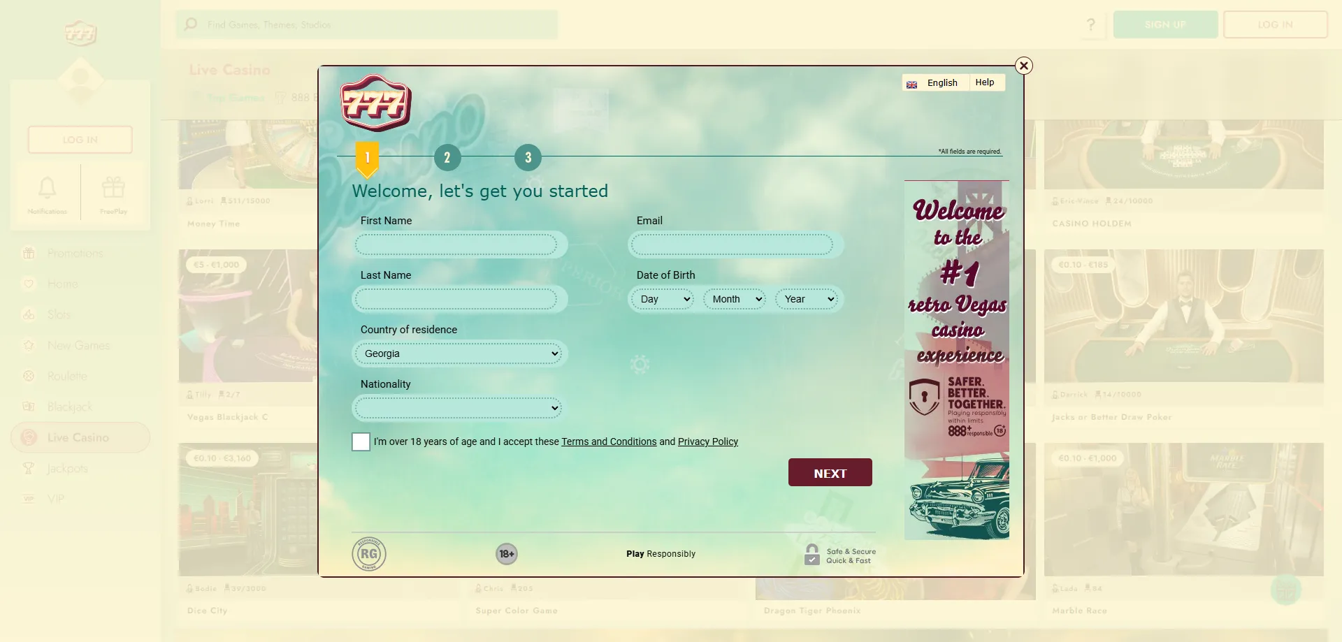 Step-by-step guide to entering 777 Casino bonus code at registration